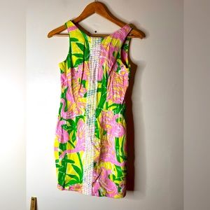 Lilly Pulitzer for Target Fan Dance Flamingo Sheath Knee Length Dress